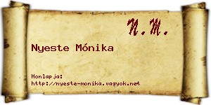 Nyeste Mónika névjegykártya
